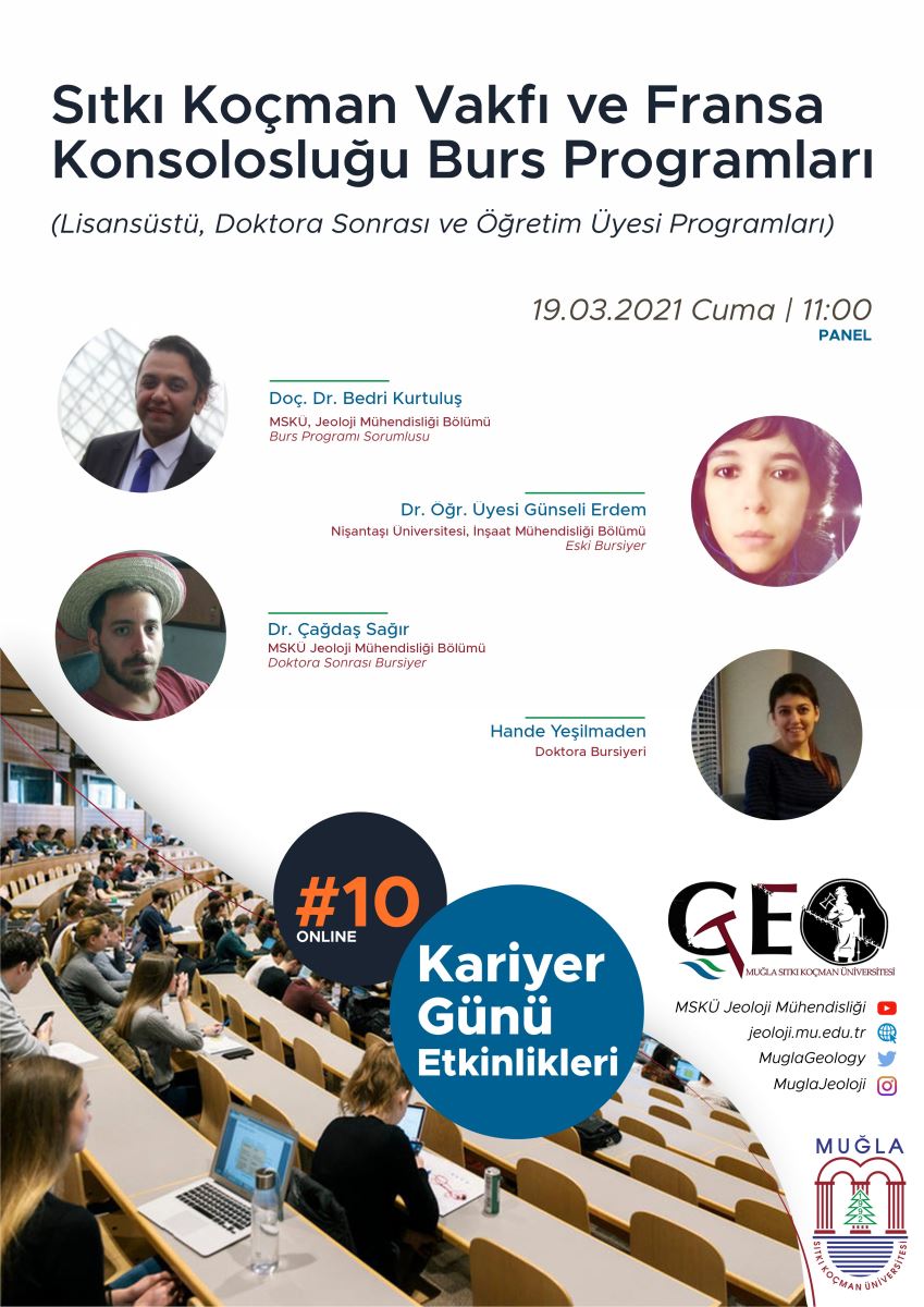 jeoloji muhendisligi muhendislik fakultesi mugla sitki kocman universitesi kariyer etkinlikleri 10 msku sitki kocman vakfi ve fransa konsoloslugu burs programlari